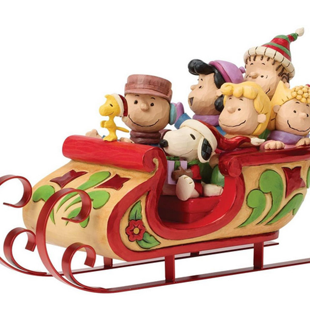 Peanuts Snoopy and Friends in Sleigh by Jim Shore Statue