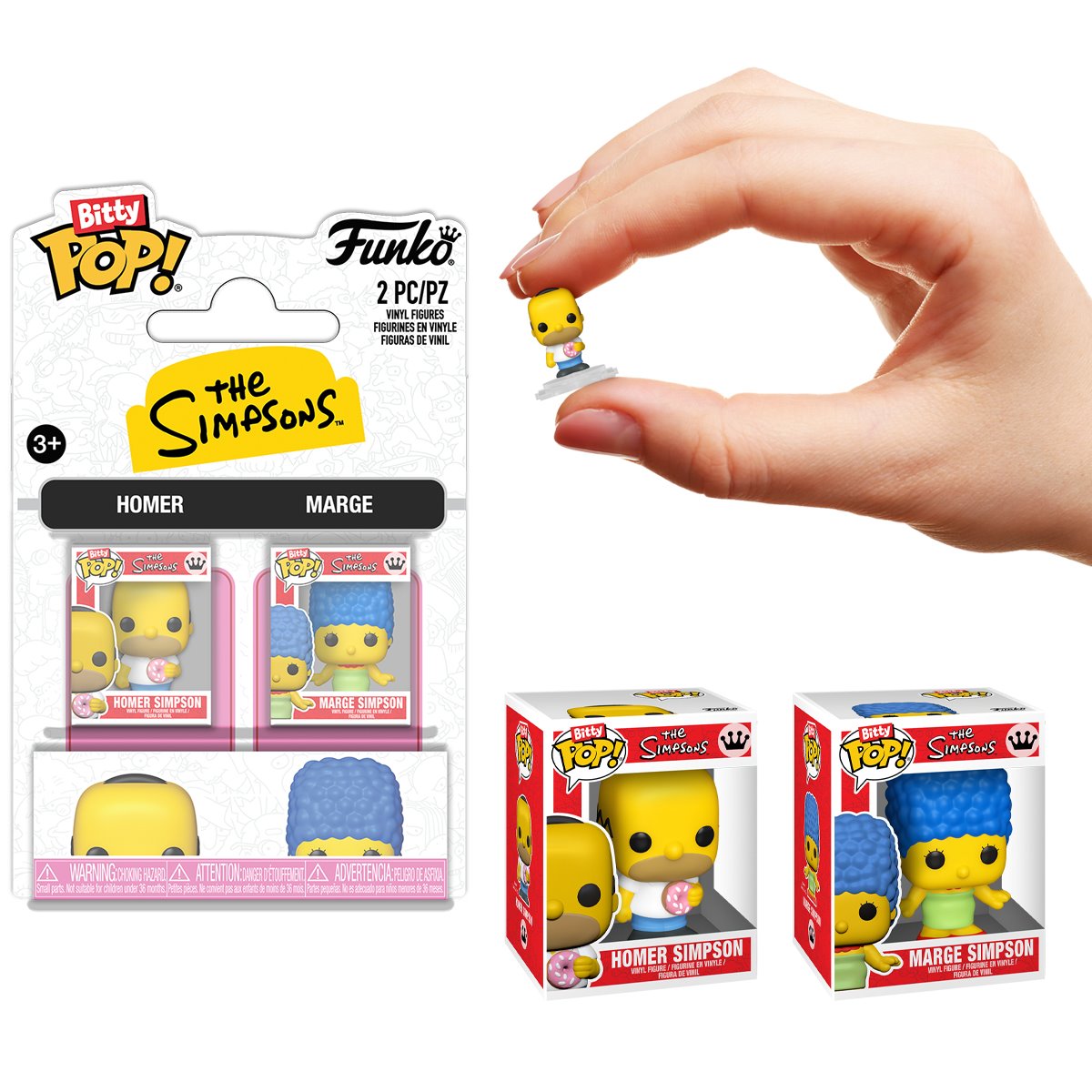 The Simpsons Homer Simpson and Marge Simpson Funko Bitty Pop! Mini-Figure 2-Pack