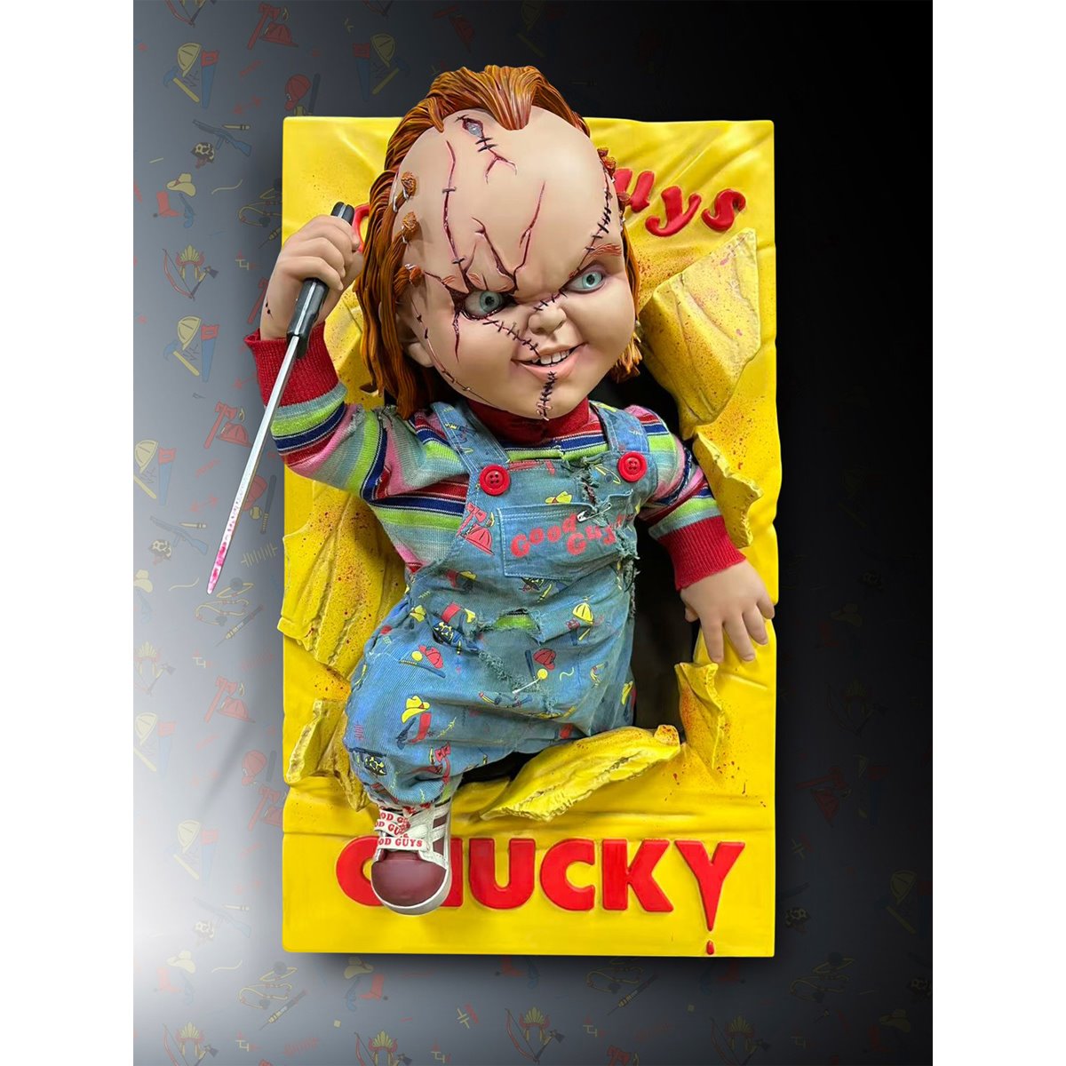 Bride of Chucky Chucky 1:1 Scale Life-Size Wall Sculpture Mount