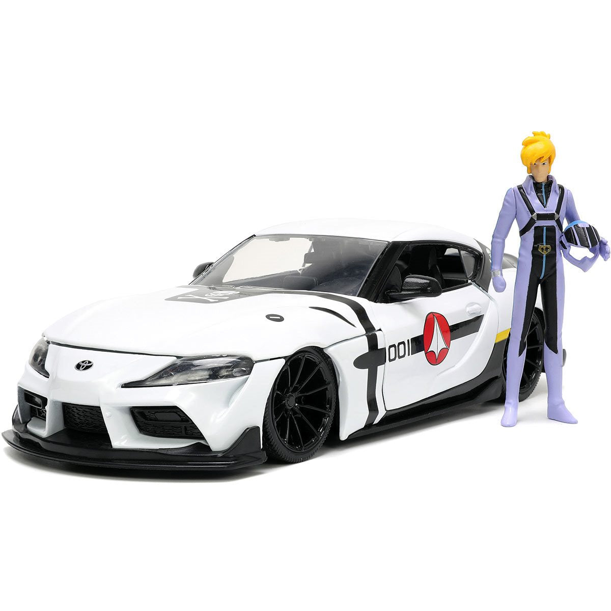 Robotech Hollywood Rides 2020 Toyota Supra 1:24 Scale Die-Cast Metal Vehicle with Roy Fokker Figure