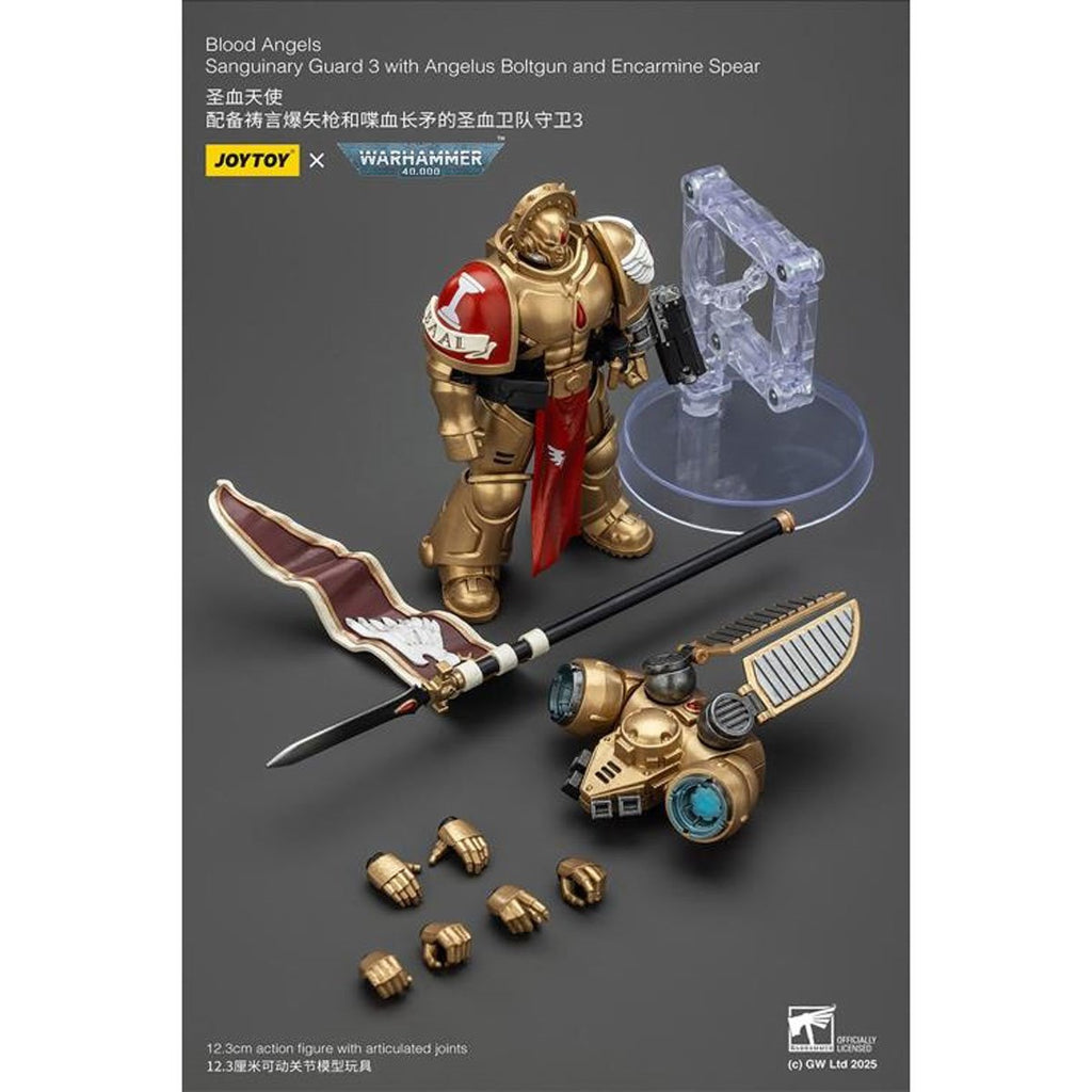 Joy Toy Warhammer 40,000 Blood Angels Sanguinary Guard 3 with Boltgun Spear 1:18 Scale Action Figure