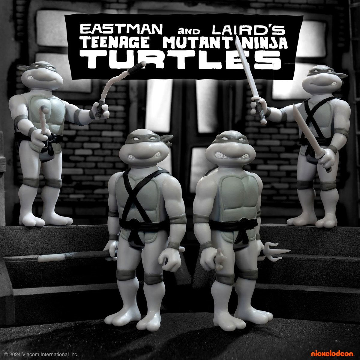 Teenage Mutant Ninja Turtles Comic Grayscale Leonardo 3 3/4-Inch ReAction Figure
