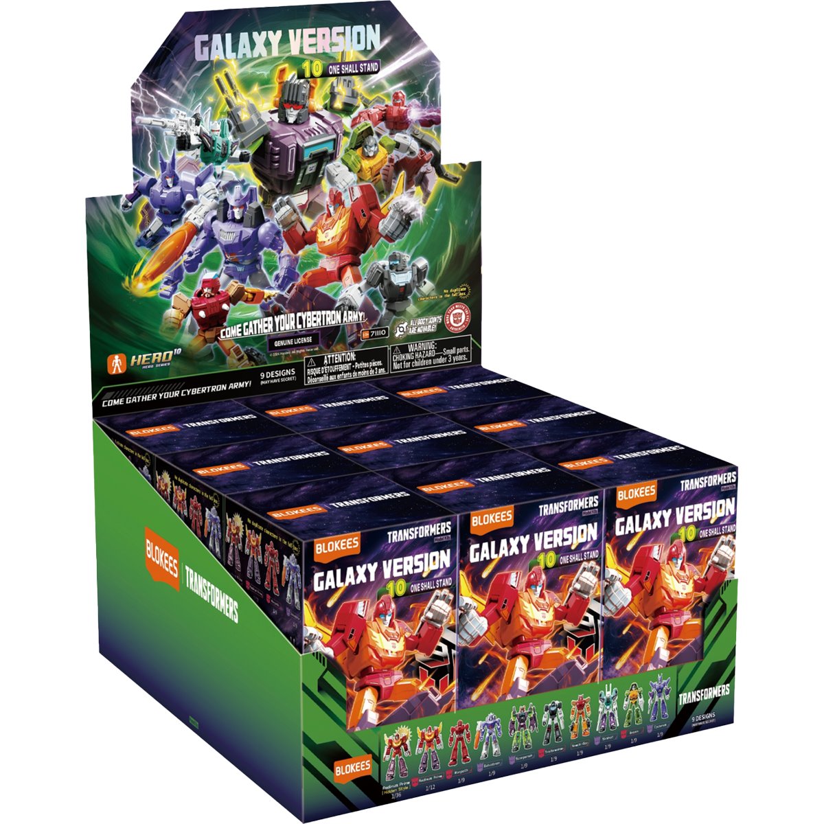 Transformers Galaxy Version 10 Transformers: The Movie 3 Sixshot Blokees Blind Box Model Kit Case of 9