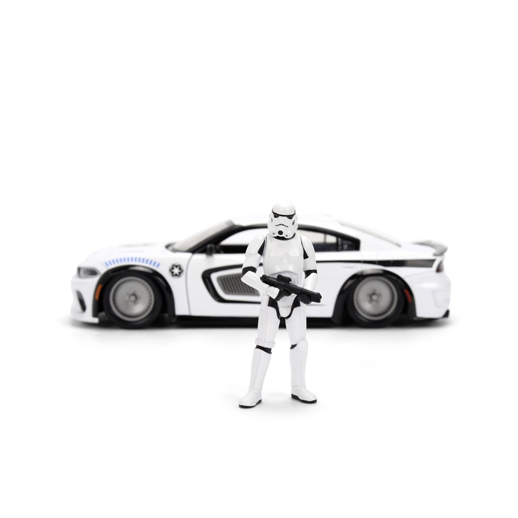 Hollywood Rides Star Wars 2021 Dodge Charger SRT Hellcat 1:24 Scale Die-Cast Metal Vehicle with Stormtrooper Figure