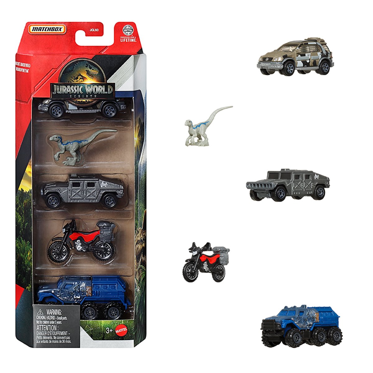 Matchbox Jurassic World 5-Pack 2025 Mix 1A Case of 12