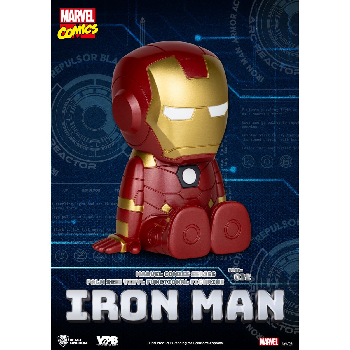 Marvel Comics Iron Man VPBP-032 Palm Size Vinyl Functional Piggy Bank