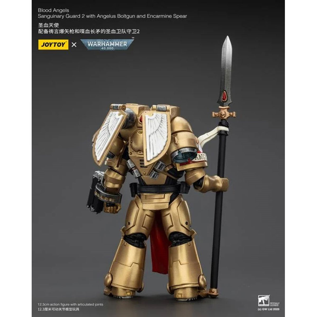 Joy Toy Warhammer 40,000 Blood Angels Sanguinary Guard 2 with Boltgun Spear 1:18 Scale Action Figure