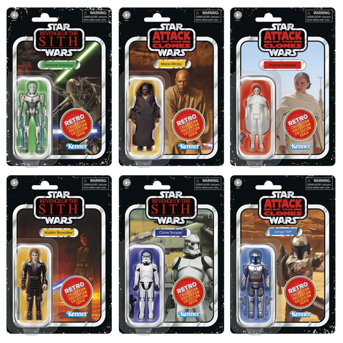 Star Wars: The Retro Collection Attack of the Clones & Star Wars: Revenge of the Sith 3 3/4-Inch Action Figures