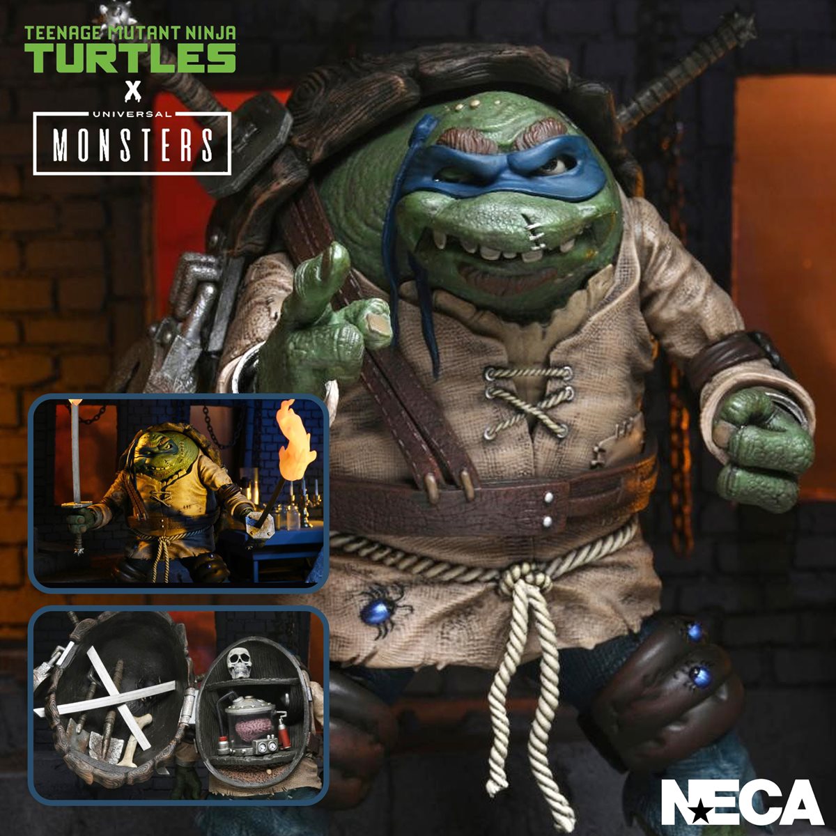 Universal Monsters x Teenage Mutant Ninja Turtles Ultimate Leonardo as The Hunchback 7-Inch Scale Action Figure