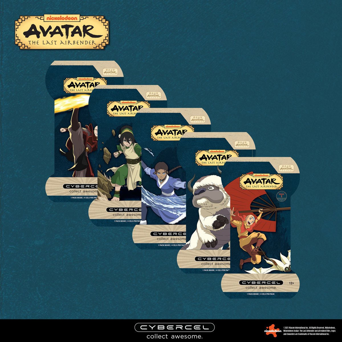 Avatar the Last Airbender Cybercel 3D Cel Art Collectible Blind Box Display of 24 Packs
