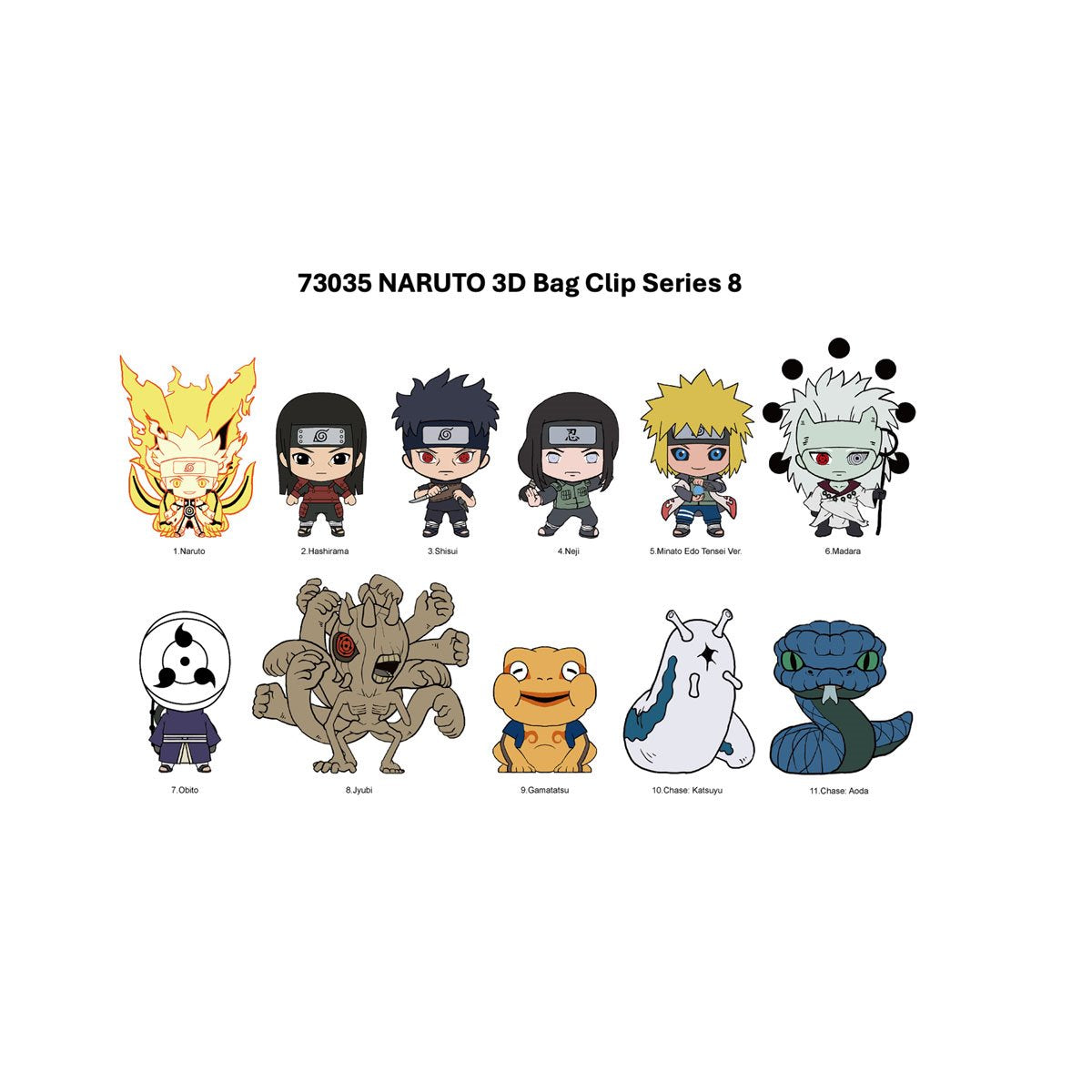 Naruto: Shippuden Series 8 3D Foam Bag Clip Random 6-Pack