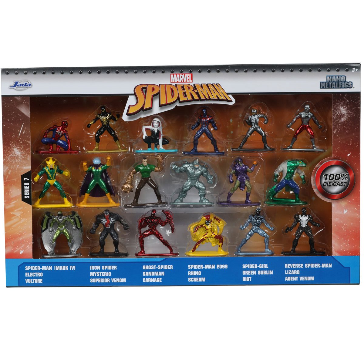 Marvel Spider-Man Nano MetalFigs Mini-Figure Wave 7 18-Pack