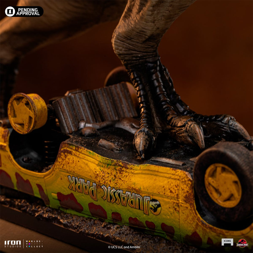 Jurassic Park T-Rex Attack Icons Statue
