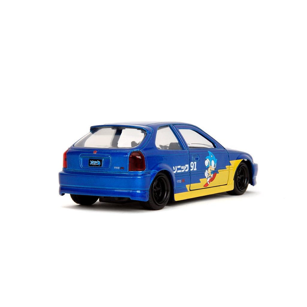 Hollywood Rides Sonic the Hedgehog Classic 1997 Honda Civic Type R 1:32 Scale Die-Cast Metal Vehicle