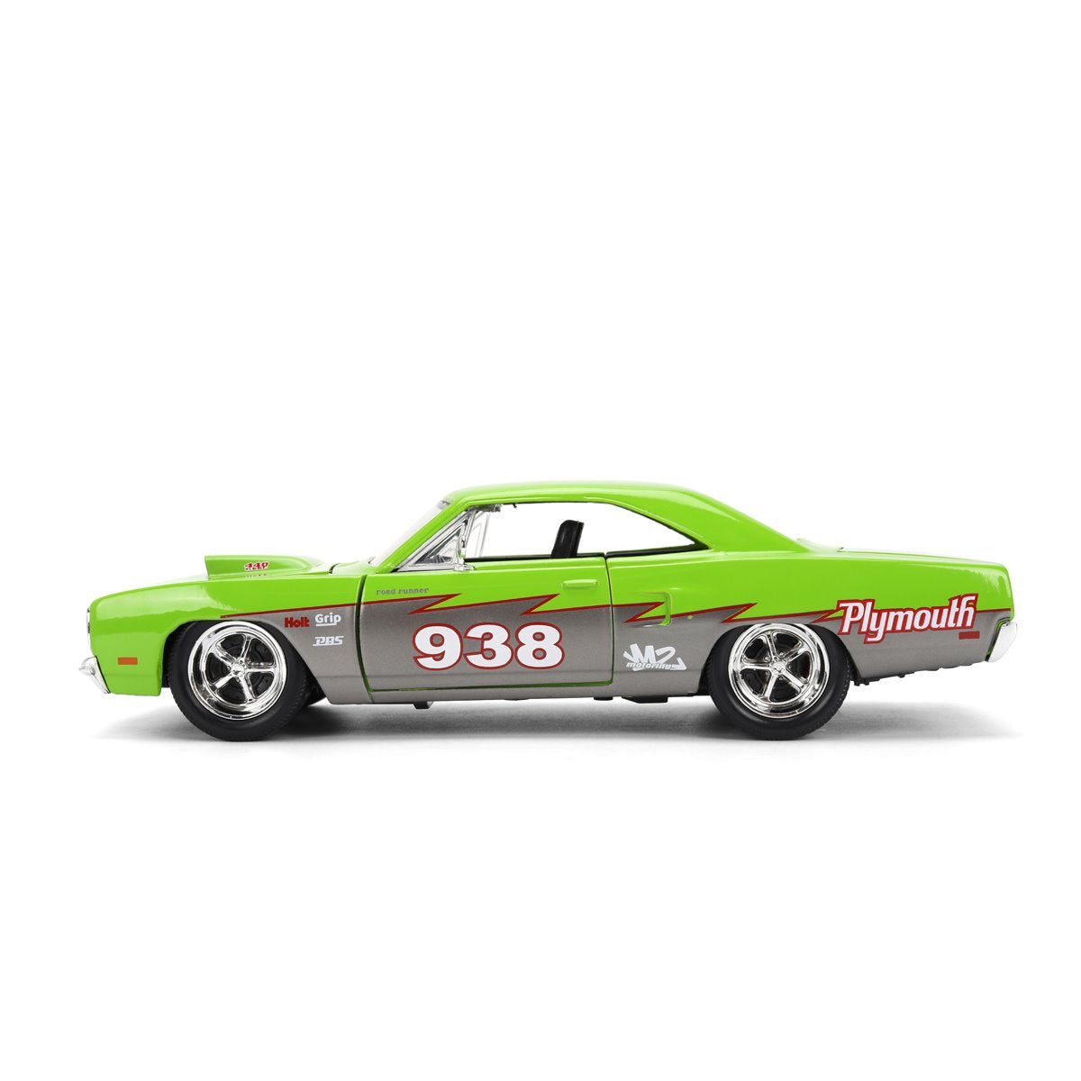 Bigtime Muscle 1970 Plymouth Road Runner Glossy Green 1:24 Scale Die-Cast Metal Vehicle