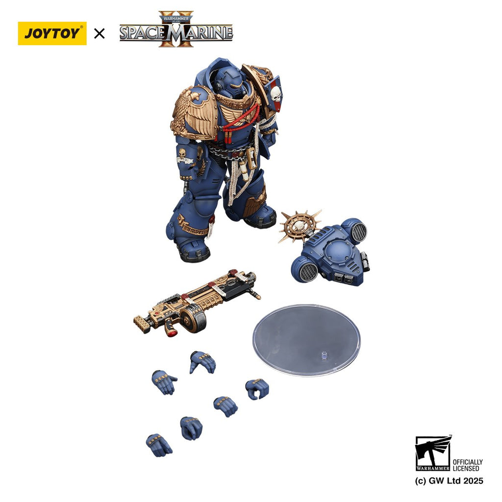 Joy Toy Warhammer Space Marine Ultramarine Heavy Relic Primus Armour and Heavy Relic Bolt Rifle 1:18 Scale Action Figure