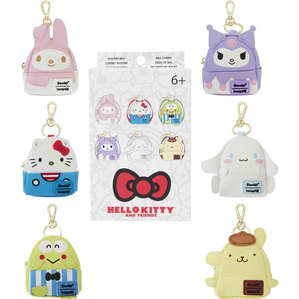 Hello Kitty 50th Anniversary Classic Mystery Box Mini-Backpack Key Chain Case of 15