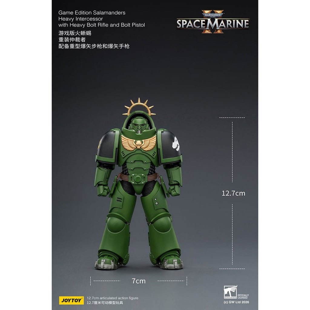 Joy Toy Warhammer 40,000 Space Marines Game Edition Salamanders Intercessor Bolt Rifle & Pistol 1:18 Scale Action Figure
