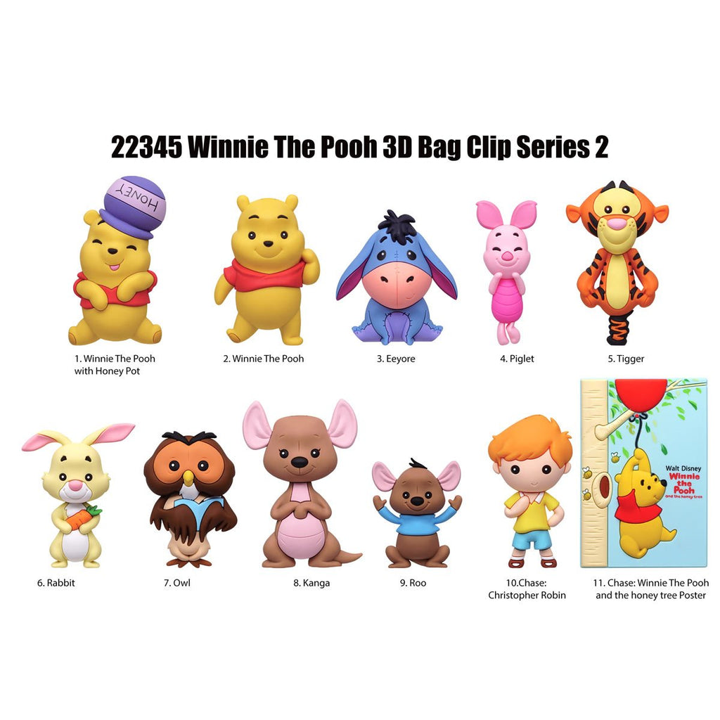 Winnie the Pooh Series 2 3D Foam Bag Clip Display Case of 24