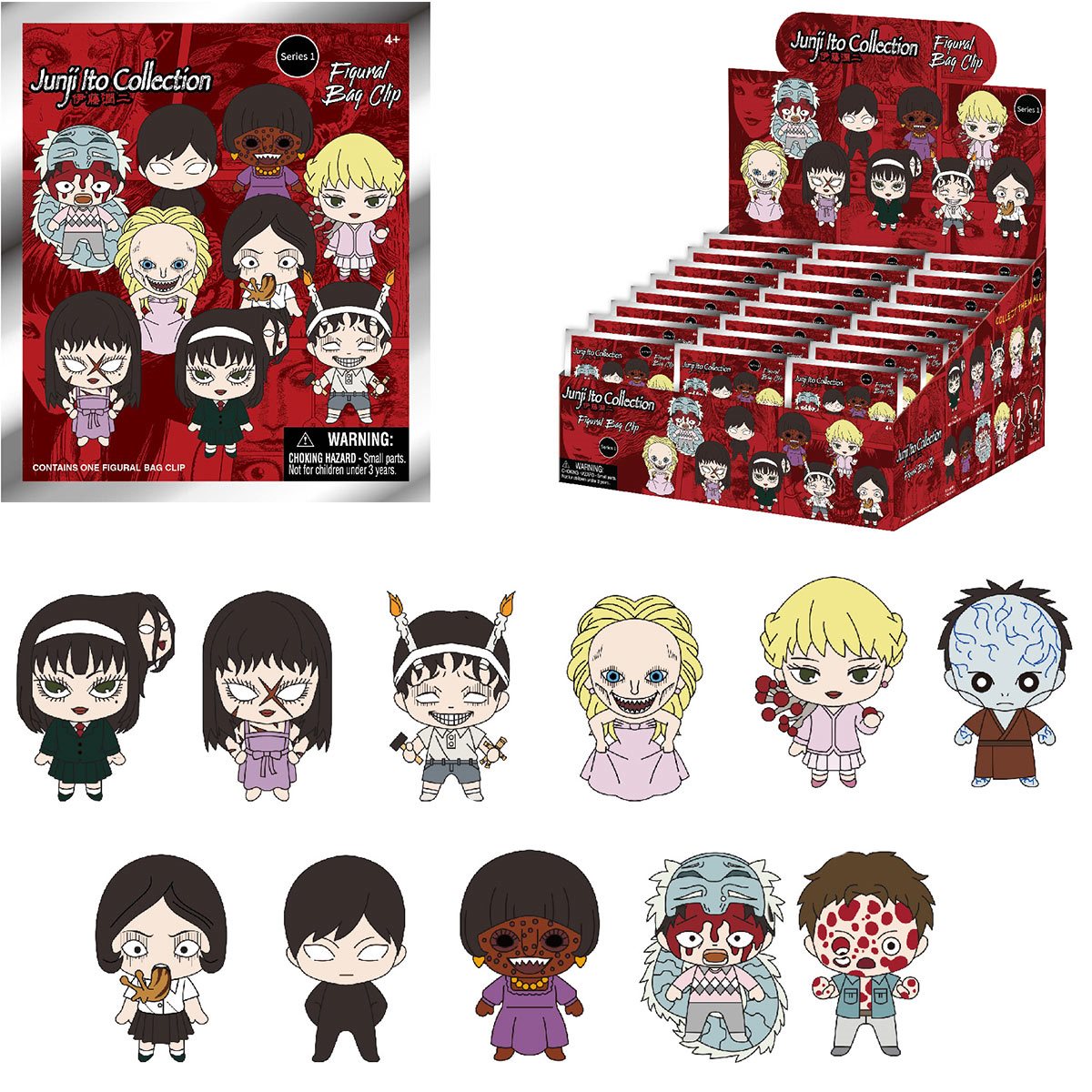 Junji Ito Series 1 3D Foam Bag Clip Display Case of 24