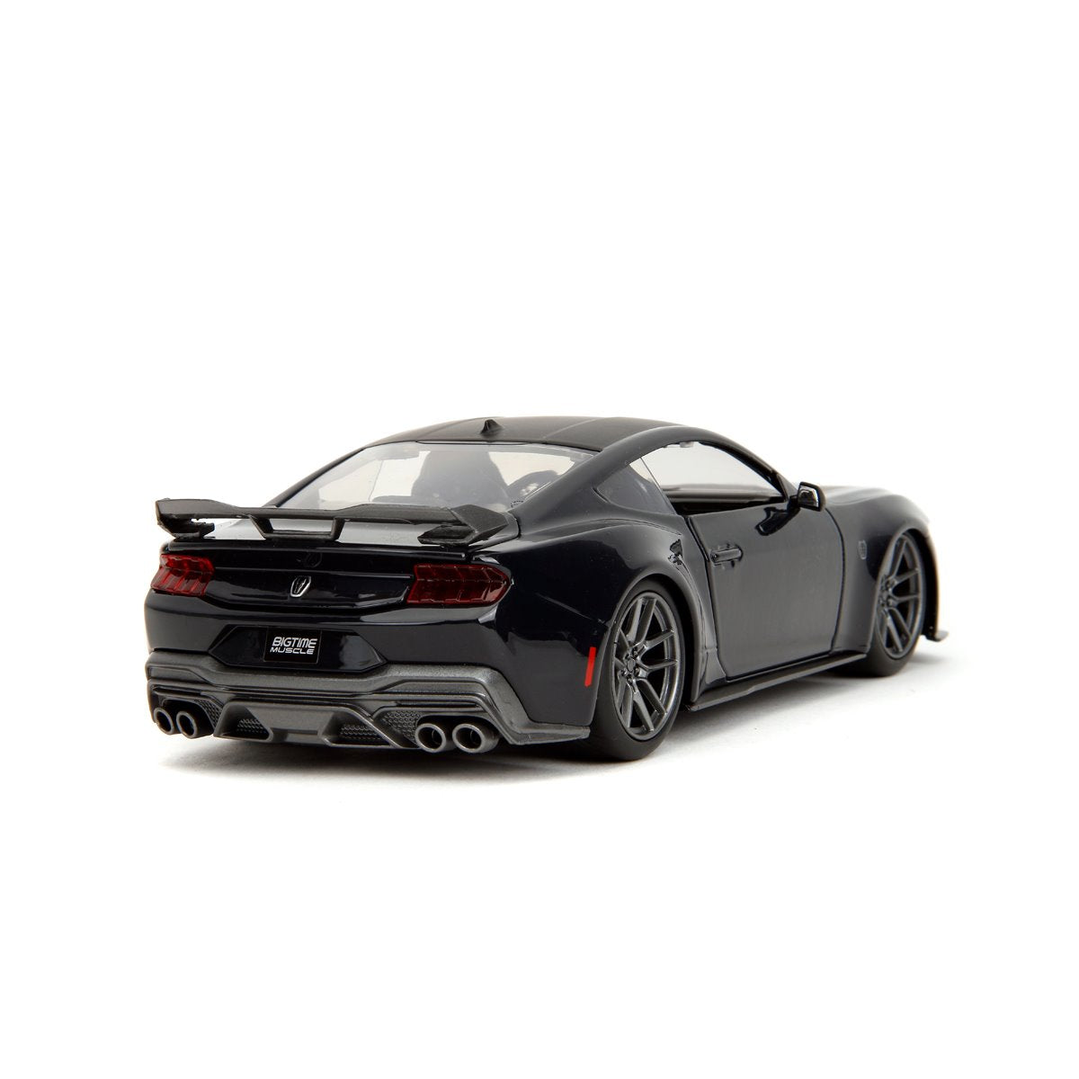 Bigtime Muscle 2024 Glossy Black Ford Mustang Dark Horse 1:24 Scale Die-Cast Metal Vehicle