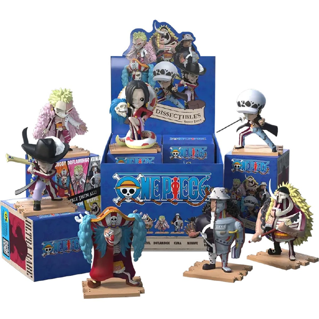 One Piece Series 4 Warlords Freeny's Hidden Dissectibles Mini-Figure Display Tray of 6
