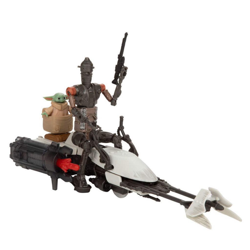 Star Wars Epic World of Action IG-11 & Grogu Speeder Bike, 4-Inch Scale Action Figures & Vehicle Set