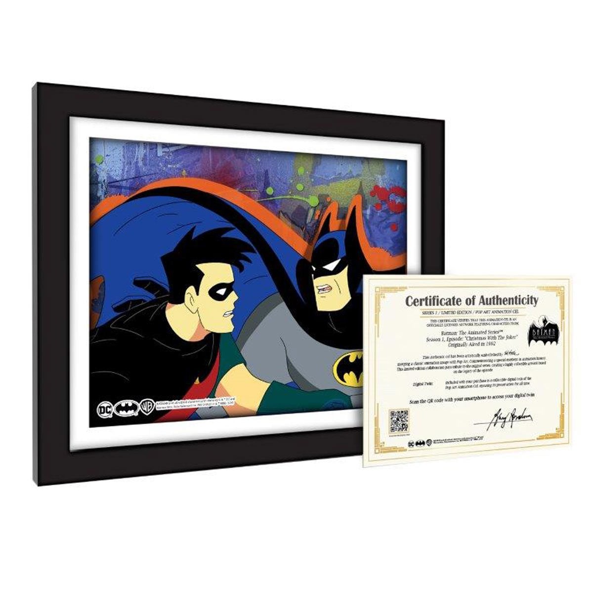 Batman: The Animated Series Christmas with the Joker #1109 Animation Cel Artist Edition Framed Art Print