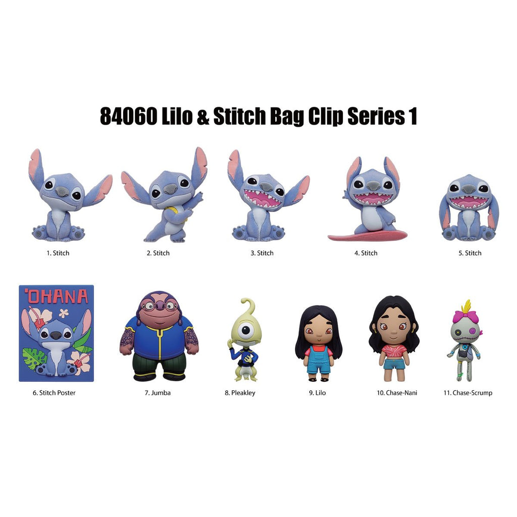 Lilo & Stitch Movie (2025) 3D Foam Bag Clip Random 6-Pack