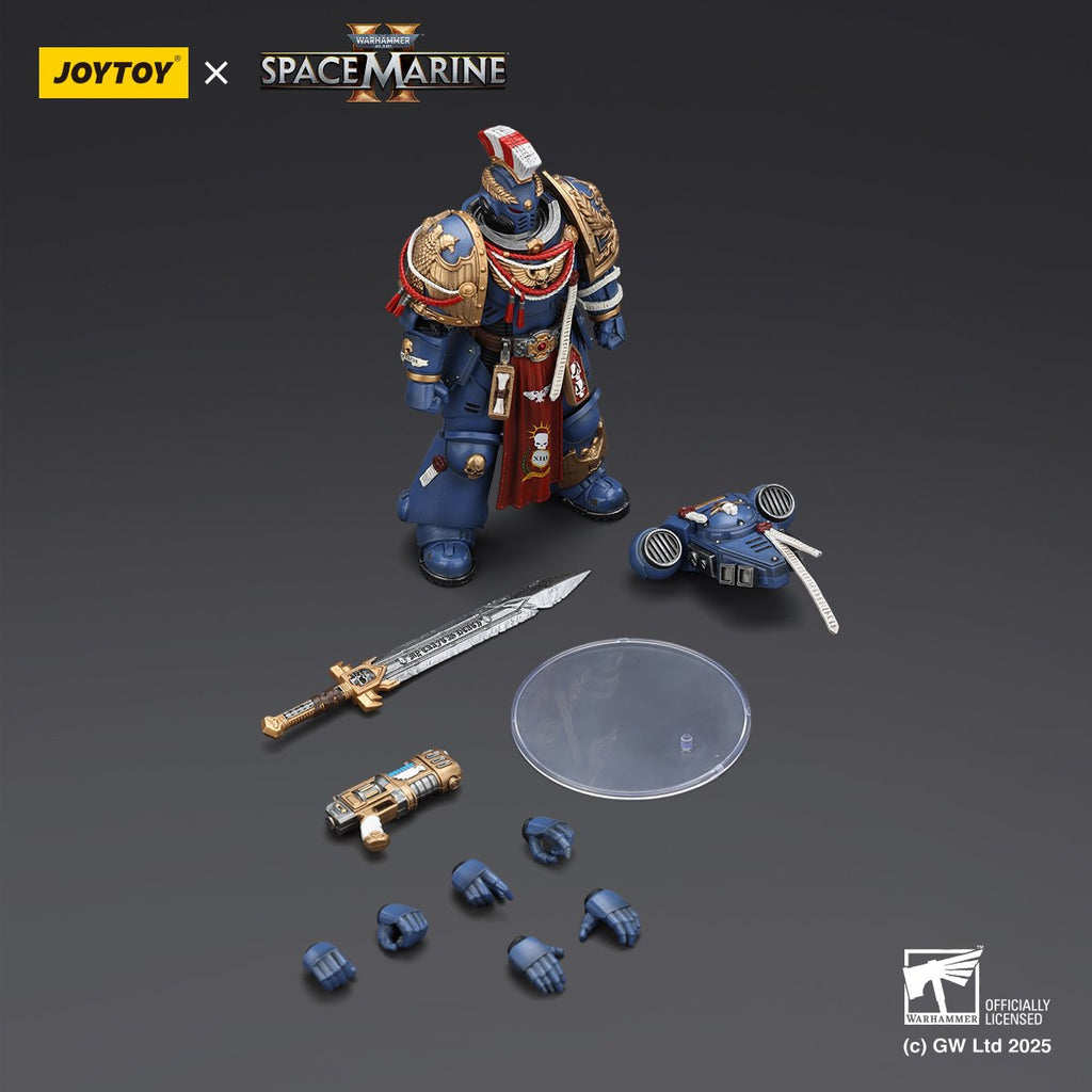 Joy Toy Warhammer Space Marine Ultramarine Relic Primus Armour Plasma Pistol and Combat Blade 1:18 Scale Action Figure
