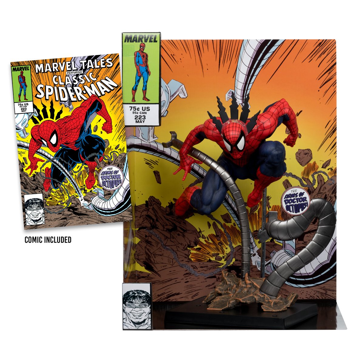 Marvel Wave 5 Spider-Man Marvel Tales #223 1:6 Scale Posed Figure with Scene and Comic
