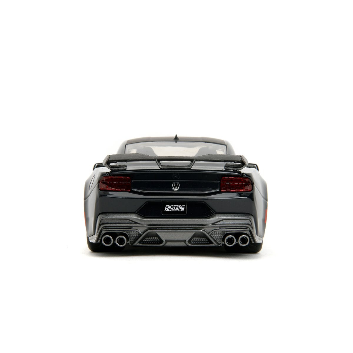 Bigtime Muscle 2024 Glossy Black Ford Mustang Dark Horse 1:24 Scale Die-Cast Metal Vehicle