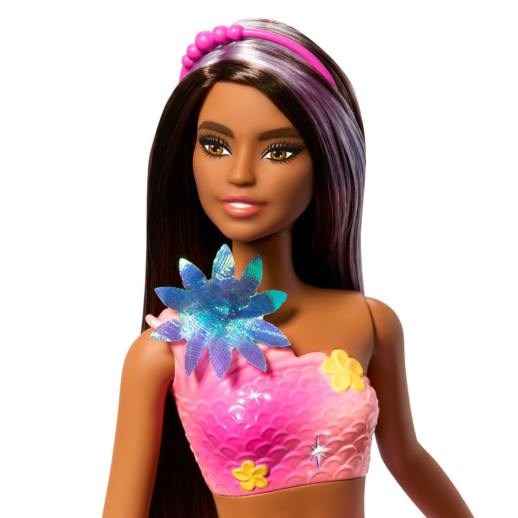 Barbie Flower Magic Mermaid Doll with Brown Hair