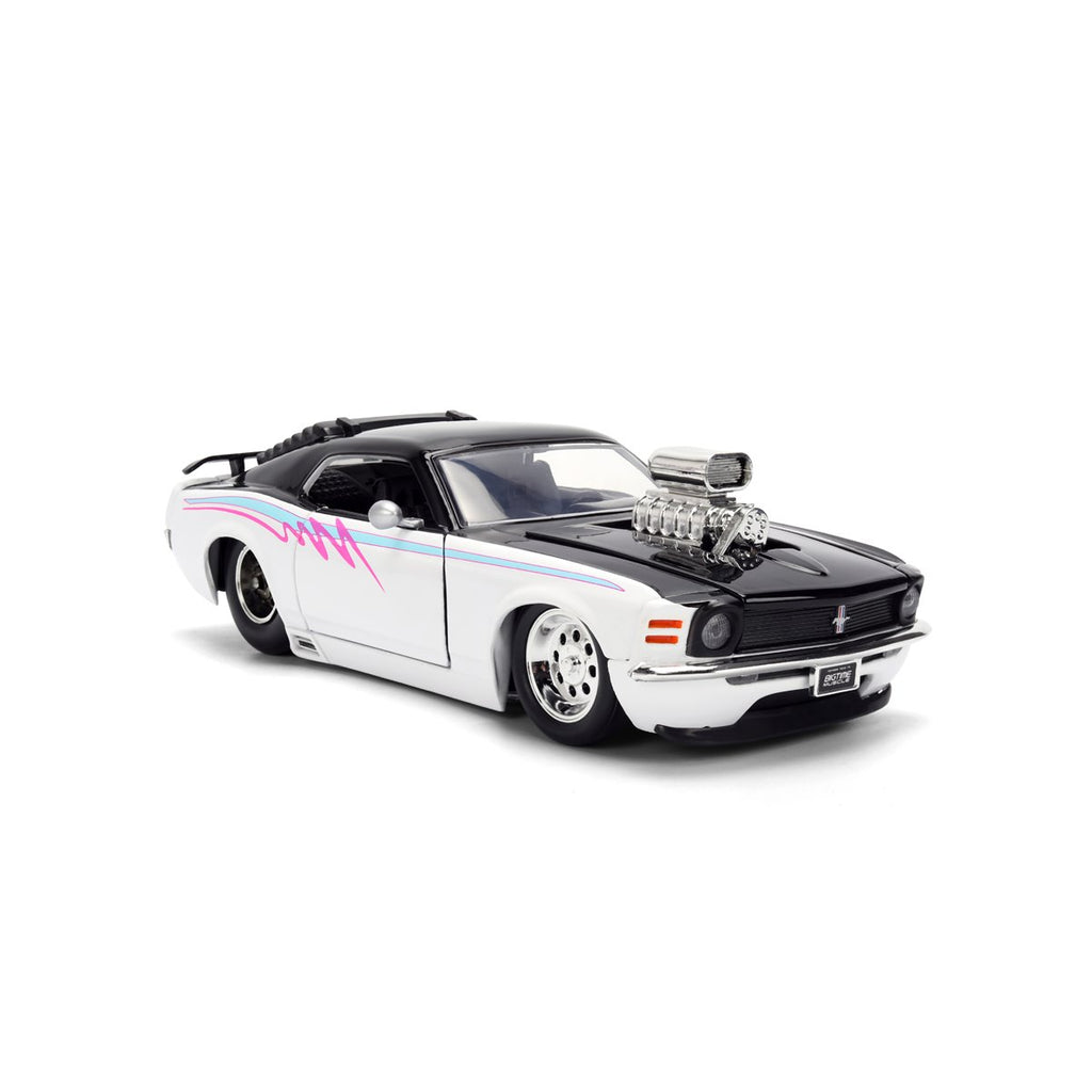 Bigtime Muscle 1970 Ford Mustang Boss 429 Glossy White 1:24 Scale Die-Cast Metal Vehicle