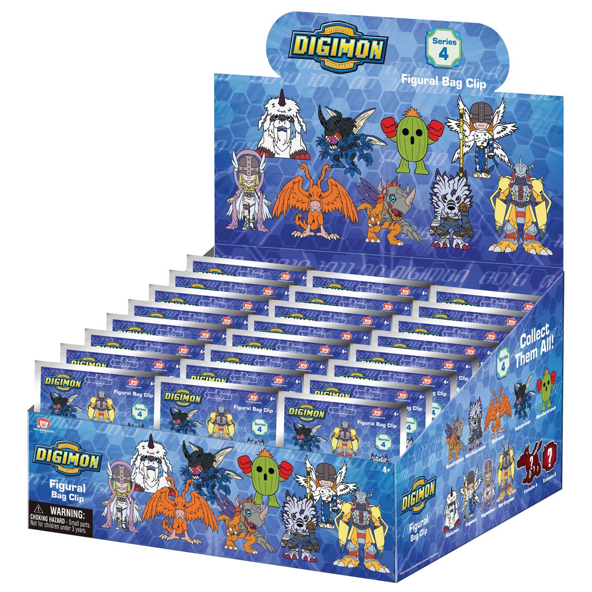Digimon Series 4 3D Foam Bag Clip Random 6-Pack
