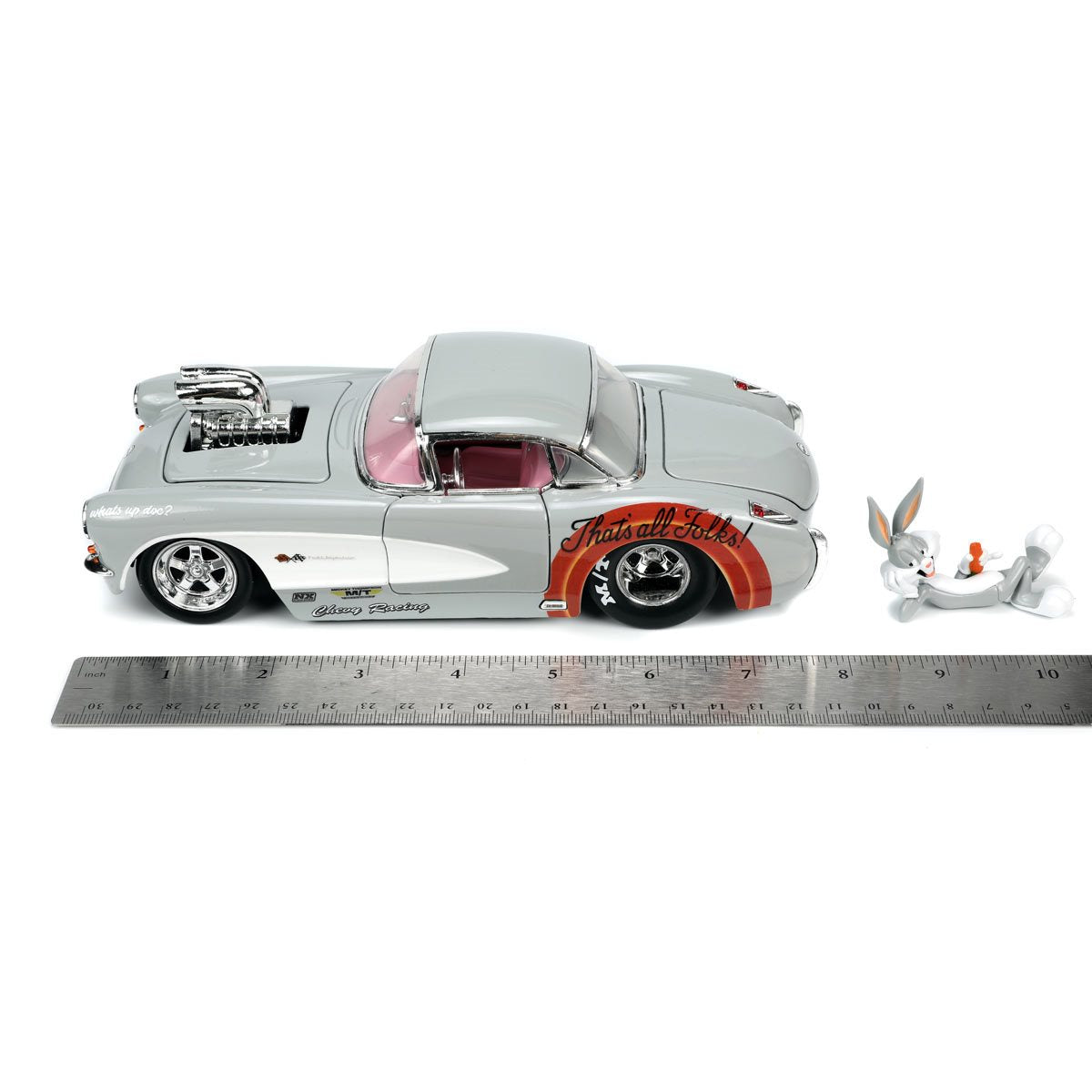 Looney Tunes Hollywood Rides 1956 Chevrolet Corvette with Bugs Bunny Figure
