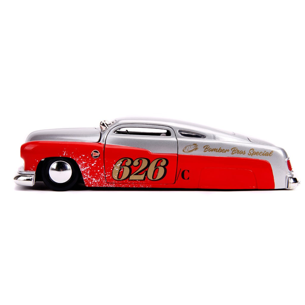 Bigtime Muscle 1951 Mercury Coupe Red and Silver 1:24 Scale Die-Cast Metal Vehicle