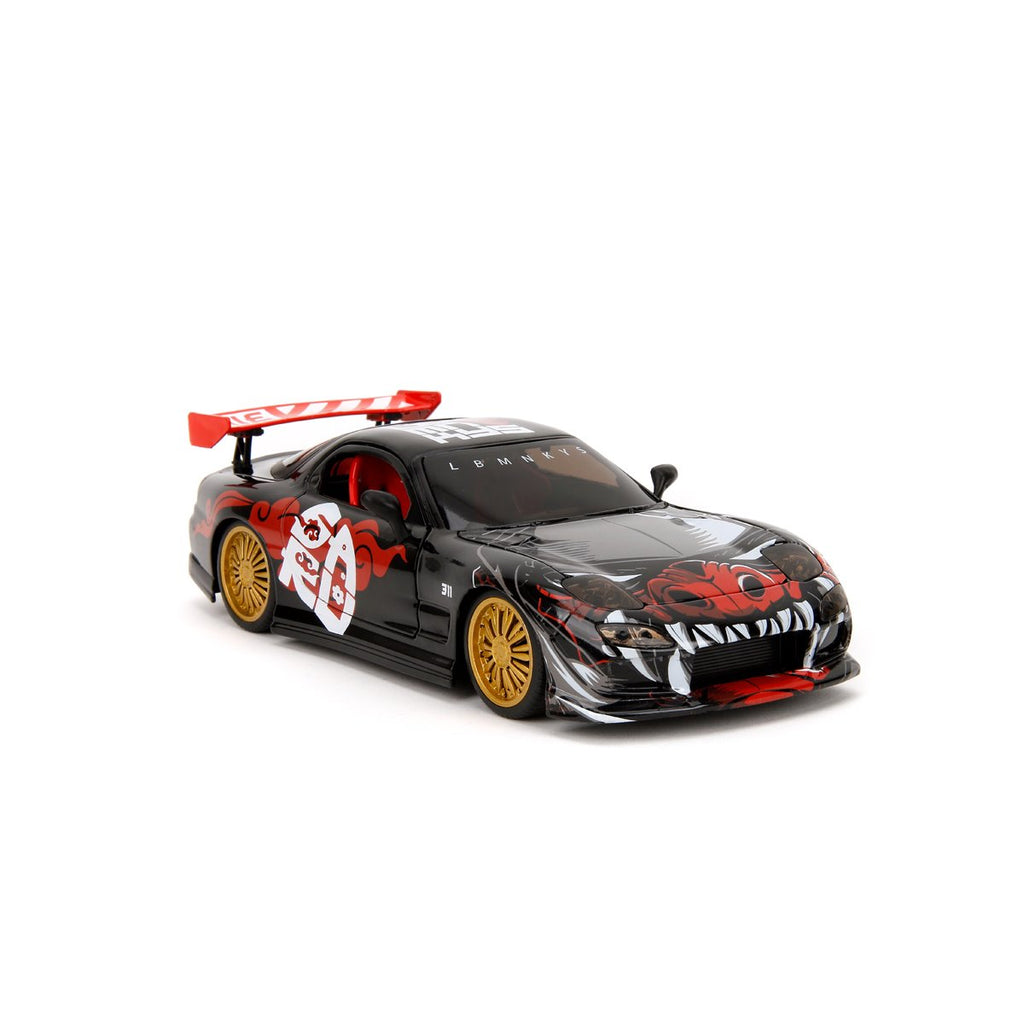 Hollywood Rides Lab Monkeys 1993 Mazda RX7 1:24 Scale Die-Cast Metal Vehicle with Saru Figure
