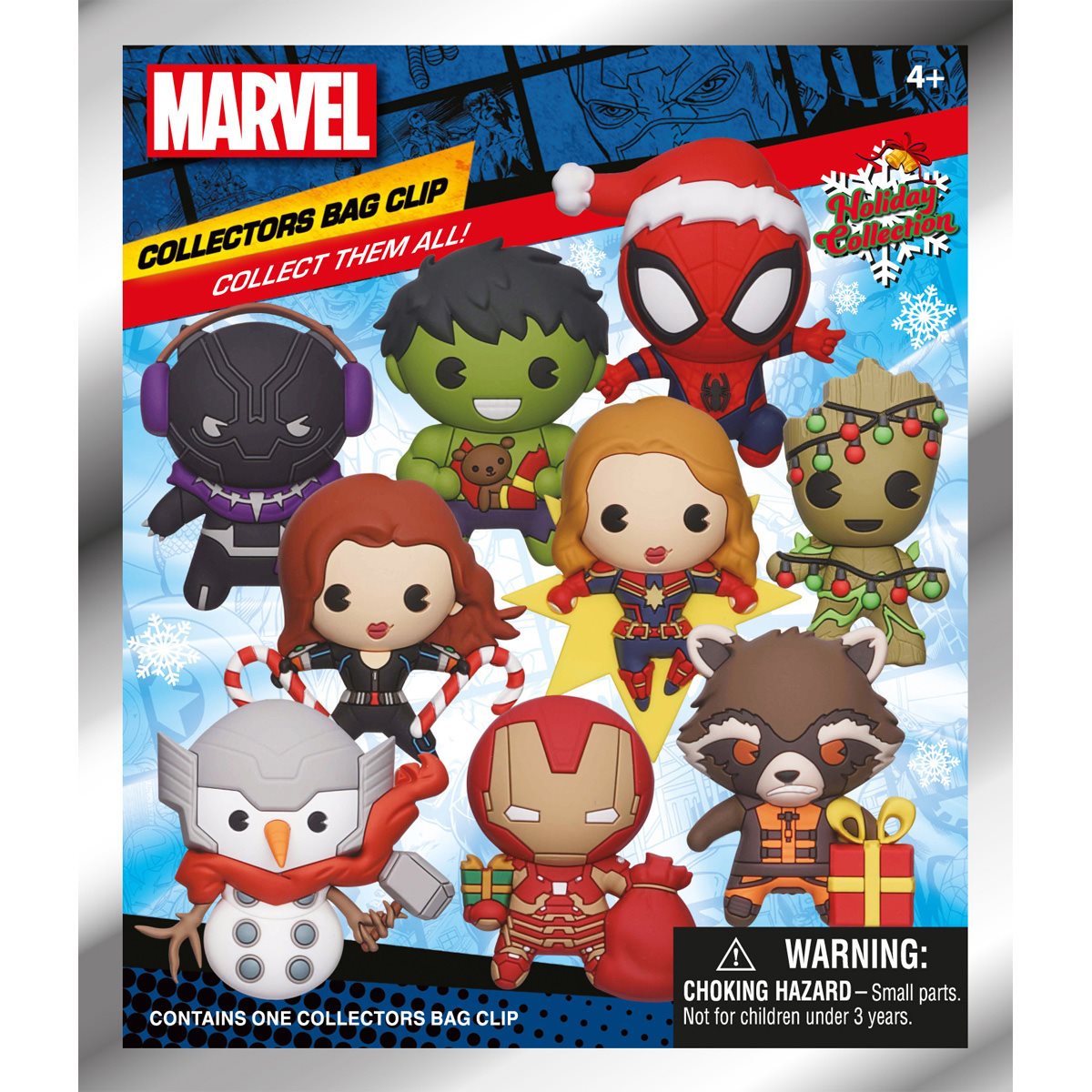 Marvel Holiday 3D Foam Bag Clip Random 6-Pack