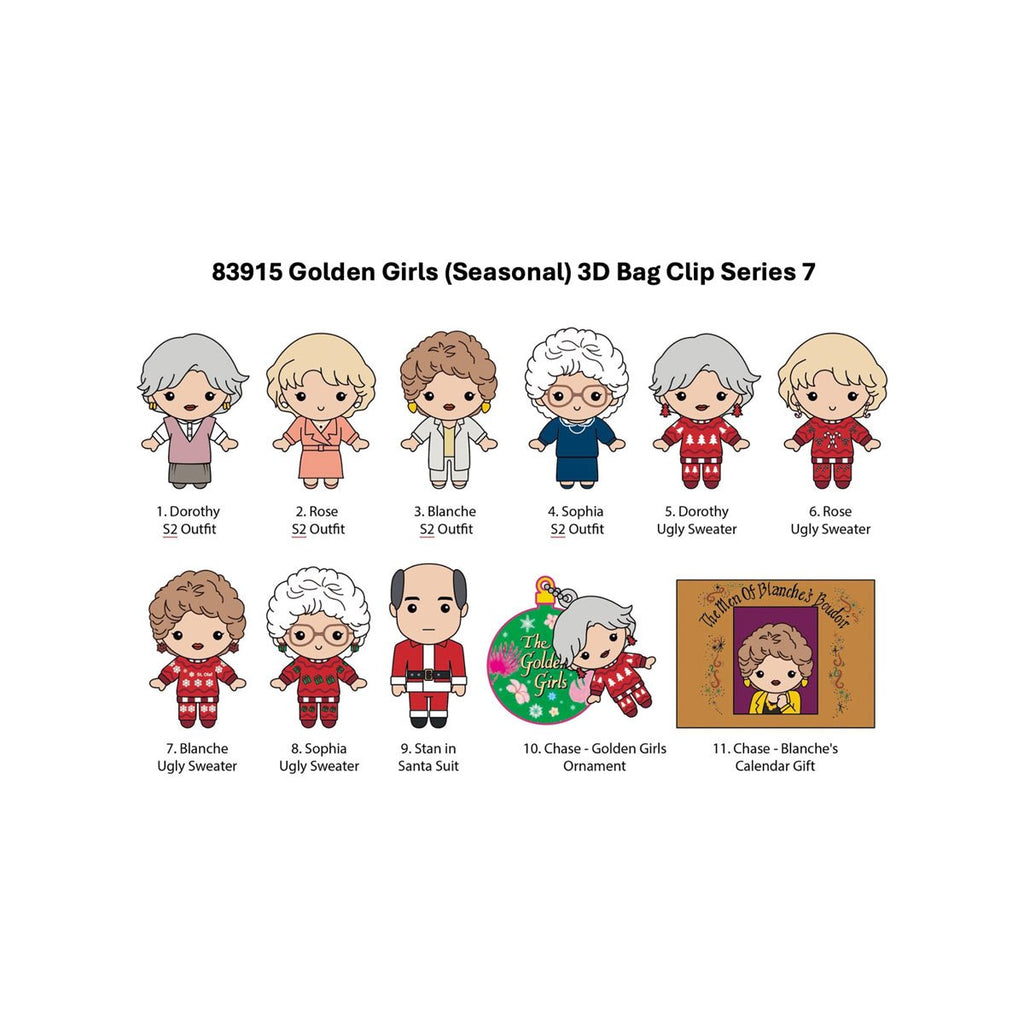 Golden Girls Series 7 3D Foam Bag Clip Random 6-Pack