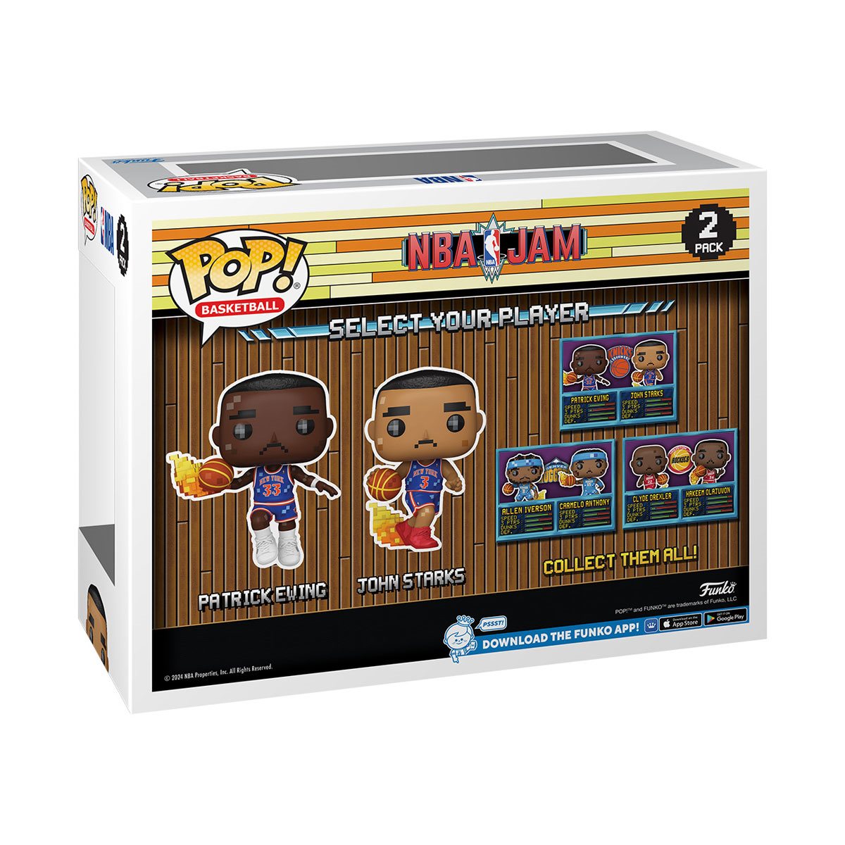 NBA JAM New York Knicks Patrick Ewing and John Starks 8-Bit Funko Pop! Vinyl Figure 2-Pack