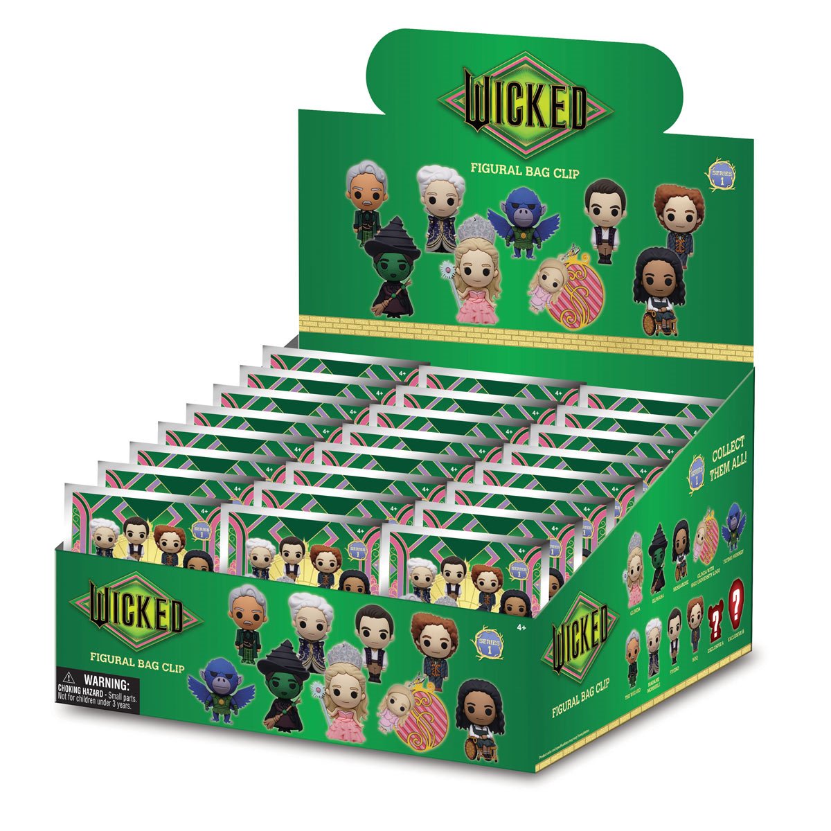 Wicked Series 1 3D Foam Bag Clip Display Case of 24