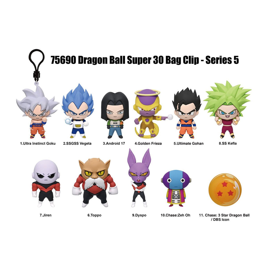 Dragon Ball Super Series 5 3D Foam Bag Clip Display Case of 24
