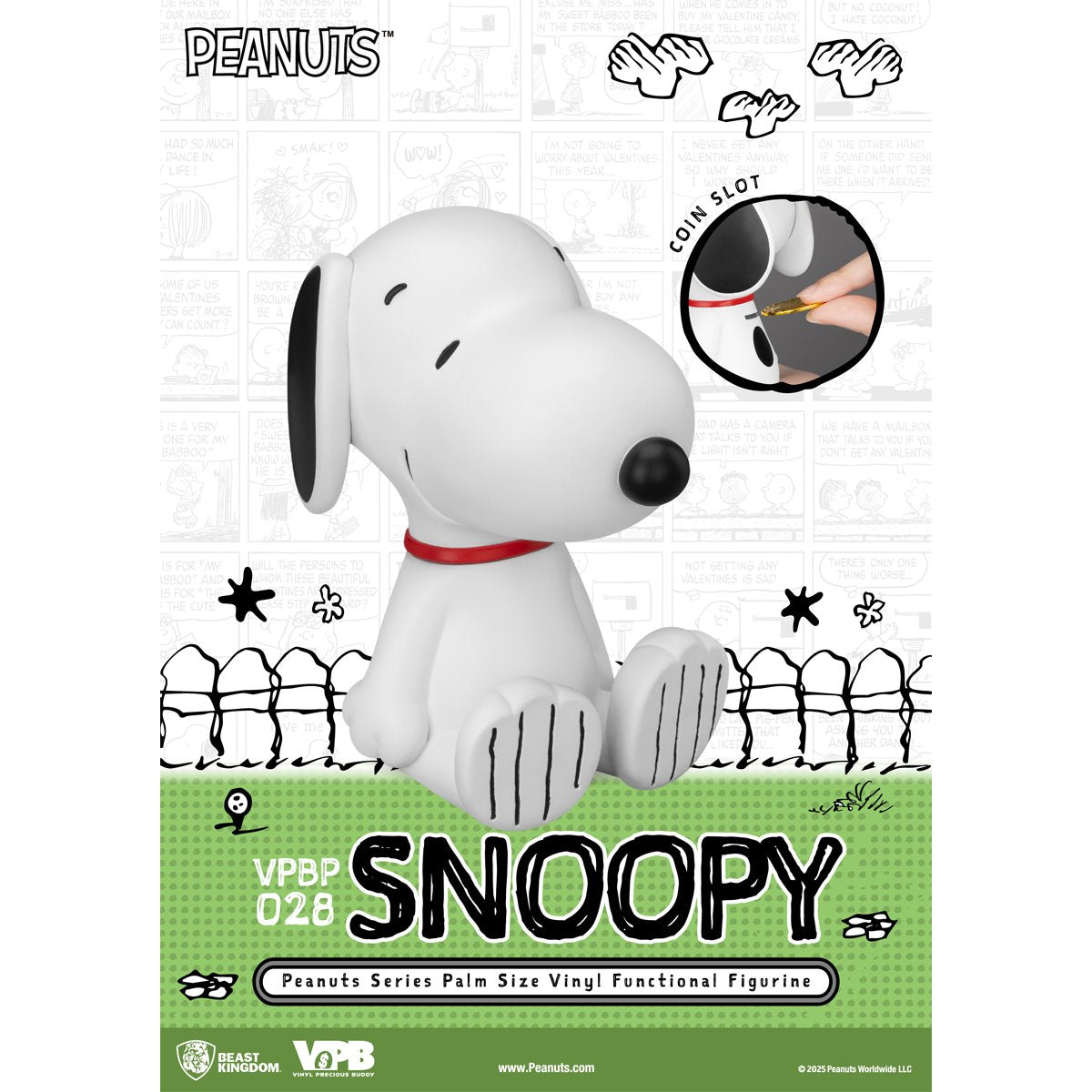 Peanuts Snoopy VPBP-028 Peanuts Series Palm Size Vinyl Functional Piggy Bank