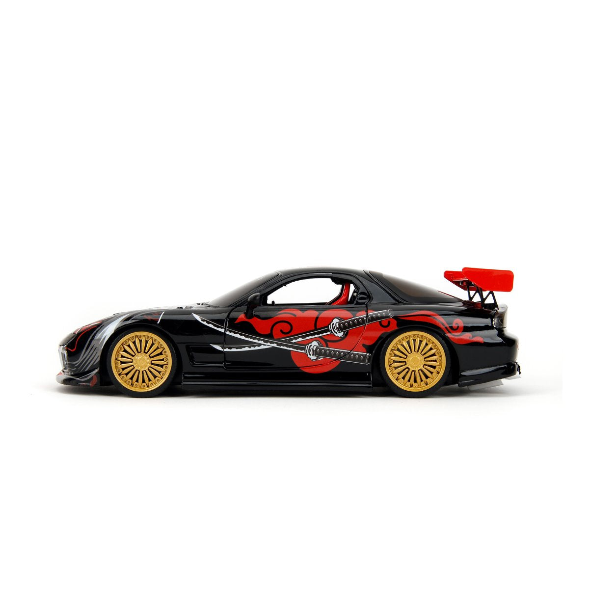 Hollywood Rides Lab Monkeys 1993 Mazda RX7 1:24 Scale Die-Cast Metal Vehicle with Saru Figure