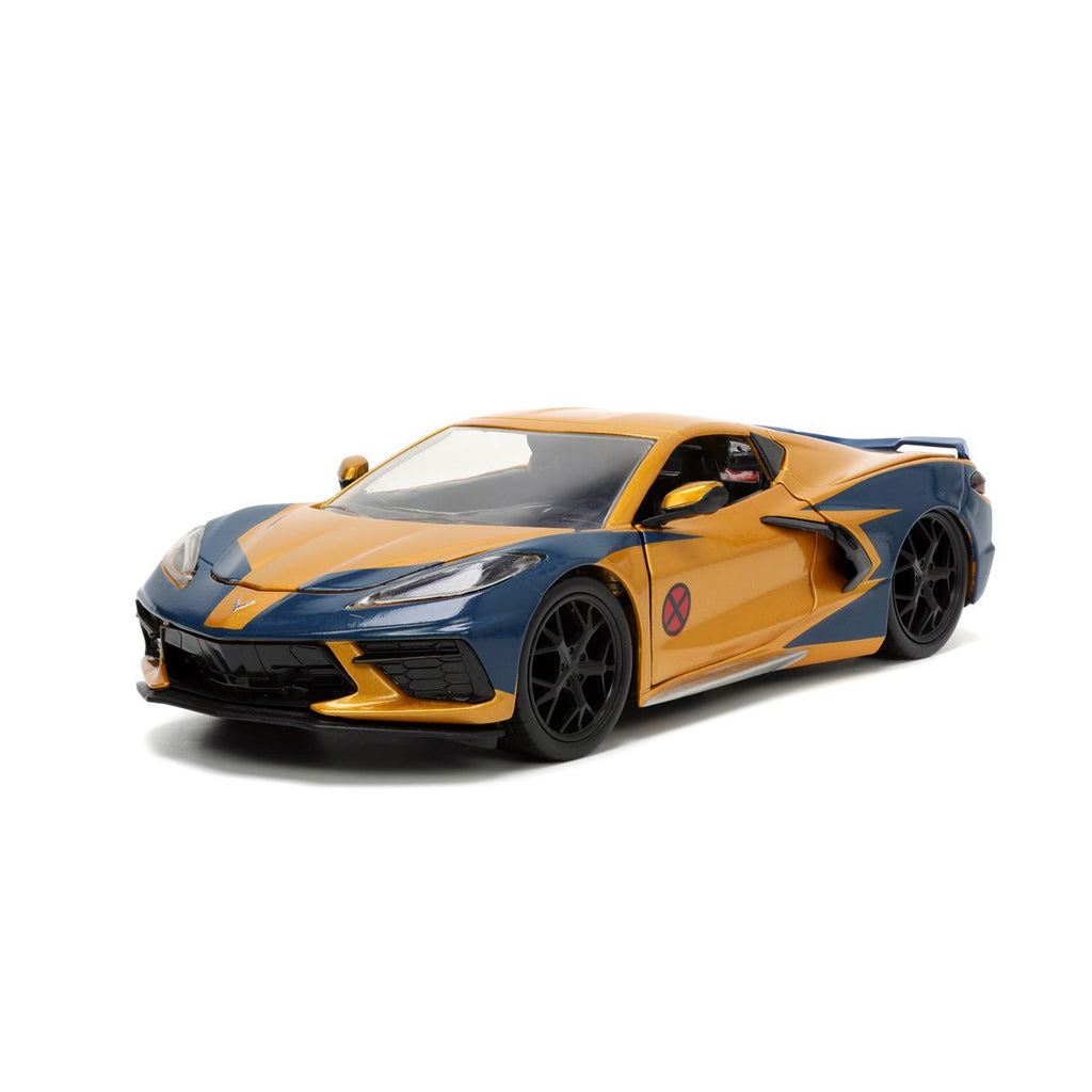 X-Men 2020 Chevrolet Corvette Stingray 1:24 Scale Die-Cast Metal Vehicle with Wolverine Figure