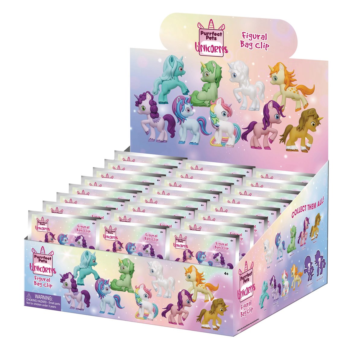Unicorns 3D Foam Bag Clip Random 6-Pack
