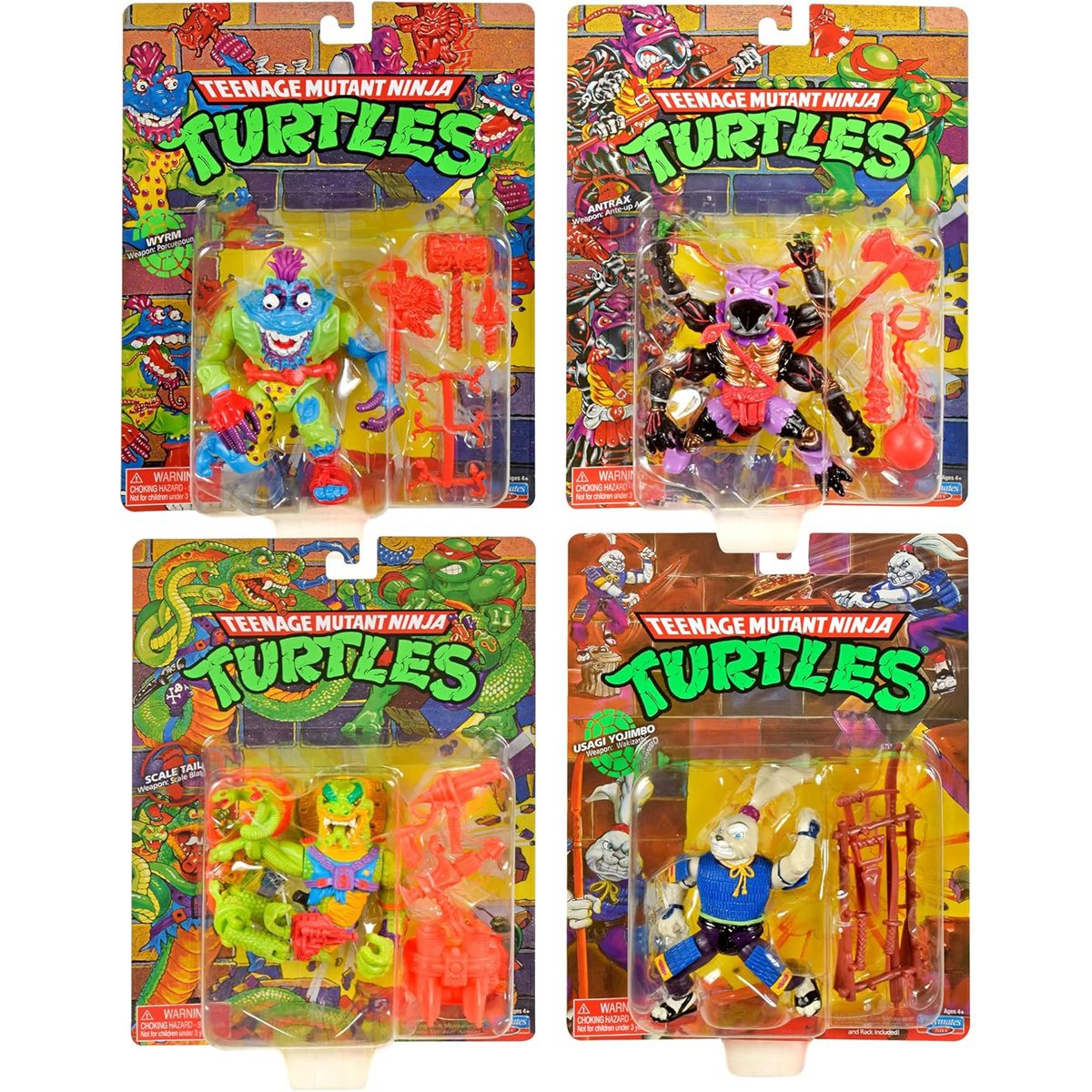 Teenage Mutant Ninja Turtles Classic Mutants Antrax Scale Tail Wyrm Usagi Action Figure 4-Pack