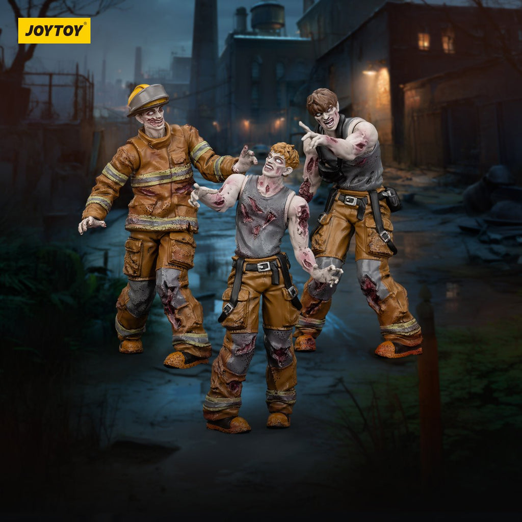 Joy Toy Dark Source Zombie Firefighters 1:25 Scale Action Figure 3-Pack