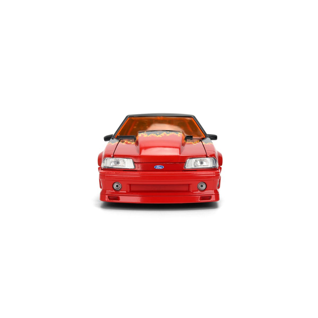 Hollywood Rides Cheetos Flamin' Hot 1989 Ford Mustang GT 1:24 Scale Die-Cast Metal Vehicle with Chester Cheetah Figure